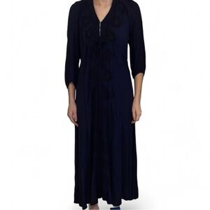 Free People Journey To The Horizon Dress in night shadow blue, size XS.
